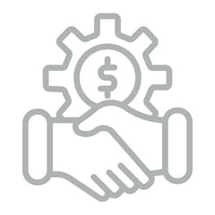 Partnership Vector Line Grey Icon Design