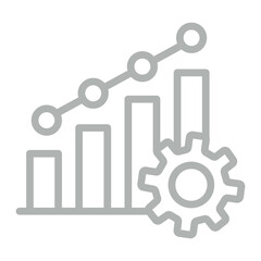 Business Growth Vector Line Grey Icon Design