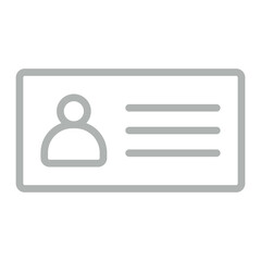 License To Work Vector Line Grey Icon Design