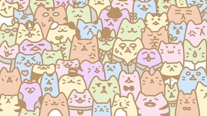 Fototapeta premium Cute cat background and wallpaper (pastel)