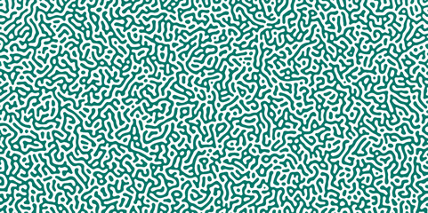 Abstract truing organic wallpaper Turing reaction diffusion monochrome seamless pattern with chaotic motion. Generative algorithm psychedelic background. Reaction-diffusion or truing pattern formation