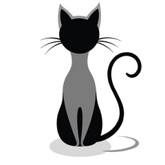 Cat Silhouette Vector Illustration  Elegant Black Feline Design.