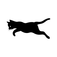 Vector solid black icon for Cat