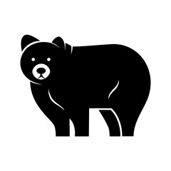 Vector solid black icon for Bear
