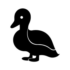 Vector solid black icon for Duck