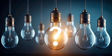 Question Mark and Light Bulb Symbolizing Tests, Quizzes, and Solutions