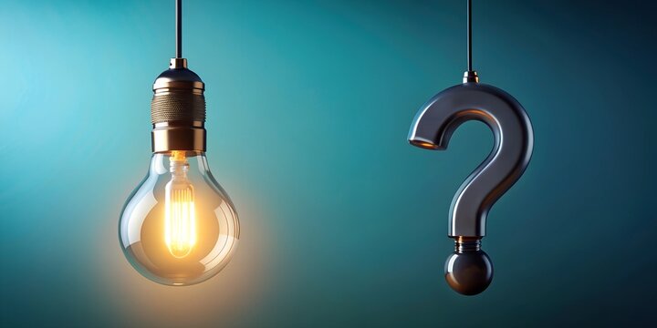Concept of Question Marks and Light Bulbs in Knowledge Checks