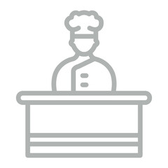 Cooking Show Vector Line Grey Icon Design