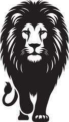 Lion Silhouette isolated on white background Minimalist lion vector shape icon