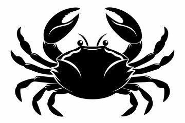 Sea Crab Vector Silhouette, Crab icon
