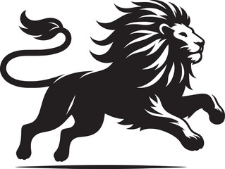 Lion Silhouette isolated on white background Minimalist lion vector shape icon