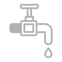 Fototapeta premium Faucet Vector Line Grey Icon Design