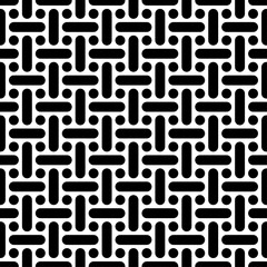 Seamless geometric pattern consisting of circular and cylindrical shapes arranged symmetrically and repeating. Suitable for various design purposes such as textiles, tiles, wallpapers, backdrops, etc.