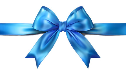 blue bow isolated on white background,generative ai