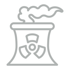 Nuclear Pollution Vector Line Grey Icon Design