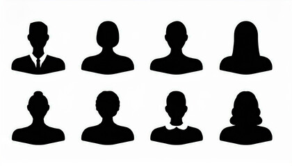 User icon vector set. Profile and people silhouette collection