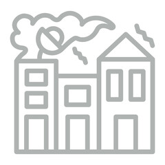 City Pollution Vector Line Grey Icon Design