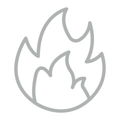 Fire Pollution Vector Line Grey Icon Design
