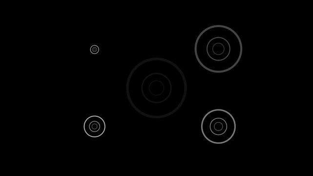 Rippling circles on transparent background Set of Four Circle Ring Accent Highlights Elements. 4k Animation firework blast circel pop up loop animation, fireworks, ribbon,