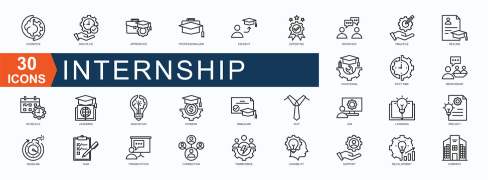 Internship Icon Collection Set.