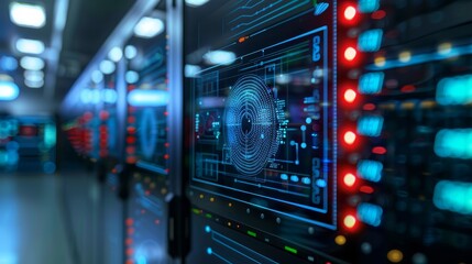 Fototapeta premium Advanced Data Center with Digital Interface