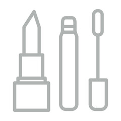 Lipstick and Lip Gloss Choices Line Grey Icon Design