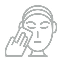 Makeup Removal Methods Line Grey Icon Design