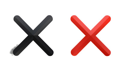 Fototapeta premium red and black cross on white background,generative ai