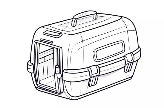 recommend clip art: Plastic pet travel carrier for transporting cats, dogs. Generative AI
