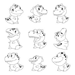 Fototapeta premium Cute crocodile clipart design illustration