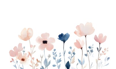 flowers watercolor drawing, Generative AI