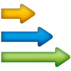 光沢があるグラフ用矢印アイコンイラスト