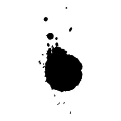 black ink splash brush drop