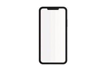 a black cell phone with a white screen