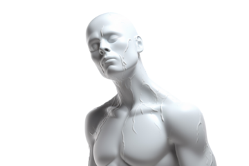 a white statue of a man