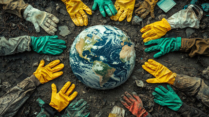 Community Members Collaborating to Protect the Earth During Environmental Clean-Up Efforts