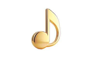 a gold musical note on a white surface
