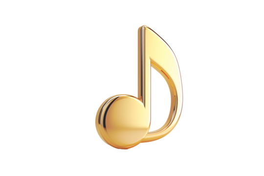 a gold musical note on a white surface