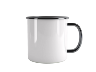 a white and black mug