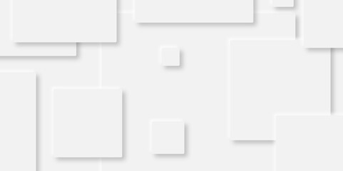 Abstract white rectangle shape geometric line background. abstract seamless modern white and gray color technology concept geometric rectangle vector background neomorphism style poster, banner design