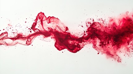Abstract Artwork with Fluid Red Ink Flow - Ideal for Modern Art Decor and Design Projects