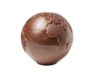 a brown globe with a map on it