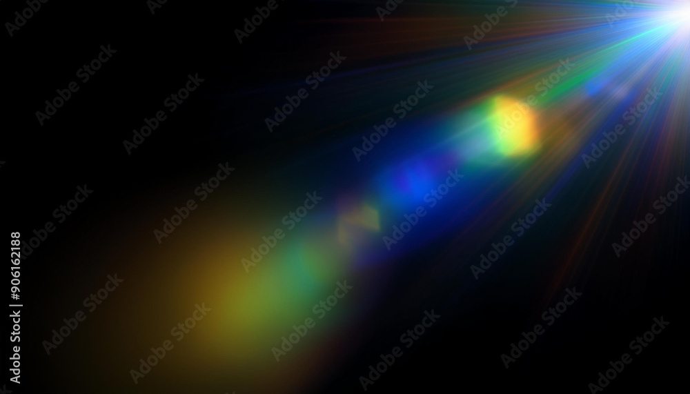 Wall mural prism light leak texture for photo overlay and effect. lens flare in abstract background. bokeh effe