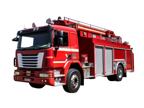 a red fire truck with a ladder