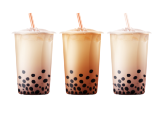 a group of drinks with straws