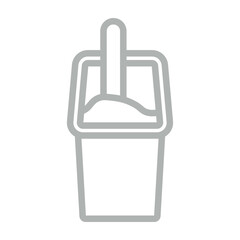 Yogurt Vector Line Grey Icon Design