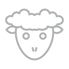 Lamb Vector Line Grey Icon Design