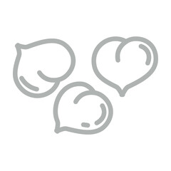 Chickpeas Vector Line Grey Icon Design