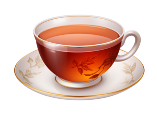 a cup of tea with a saucer