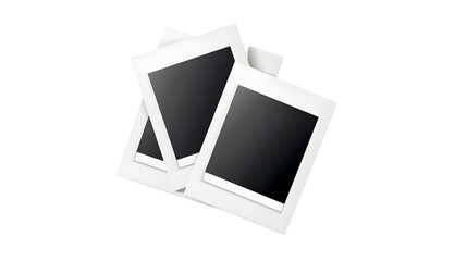 Empty white photo frame white background, generative ai